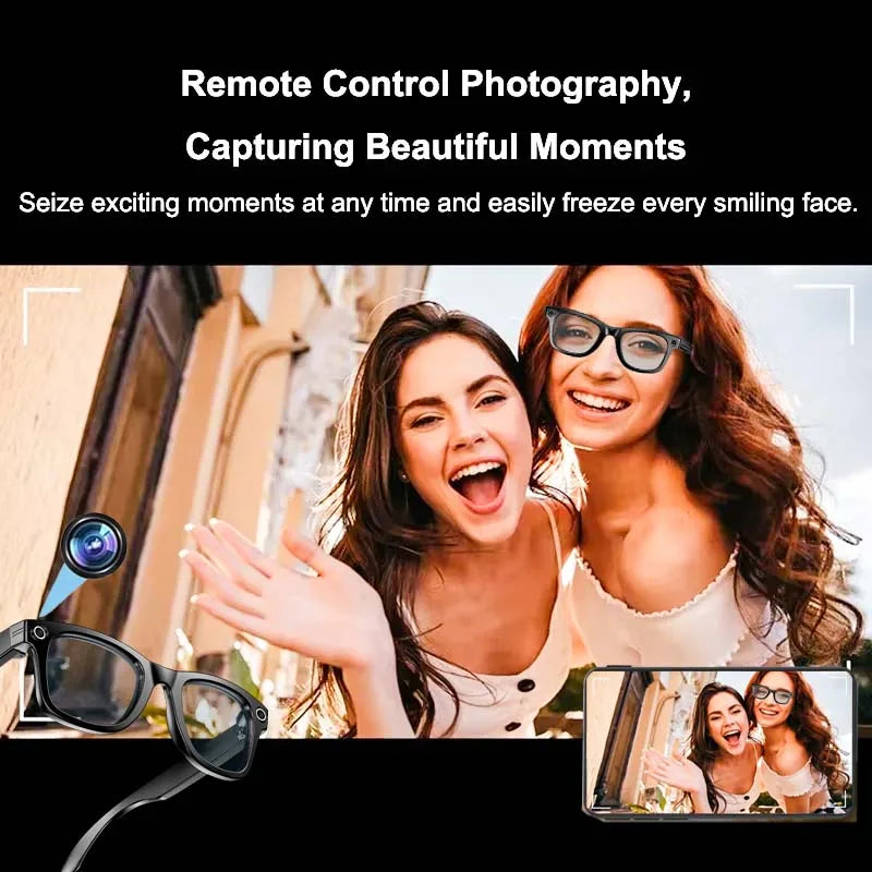 Smart Glasses with 4K AI Camera, BT/WIFI, Voice Assistant, Simultaneous Interpretation, & Object Recognition - 270mAh