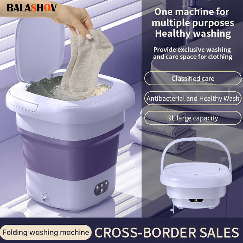 BALASHOV 8L Foldable Washing Machine: Compact Laundry Solution!